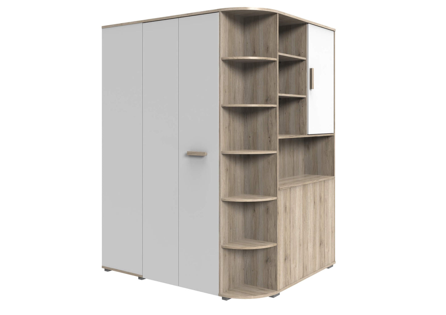 Wimex Kinder Kleiderschrank/Eckschrank Cariba mit Bettkasten begehbar B/H/T ca. 124 x 199 x 148 cm