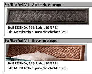 TPT Balkenbett 820-VIII mit Stoffkopfteil gesteppt, Wildeiche massiv natur geölt Breite 140-200 x 200 cm