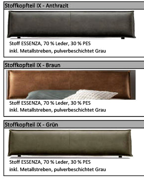 TPT Balkenbett 820-IX mit Stoffkopfteil, Wildeiche massiv natur geölt Breite 140-200 x 200 cm