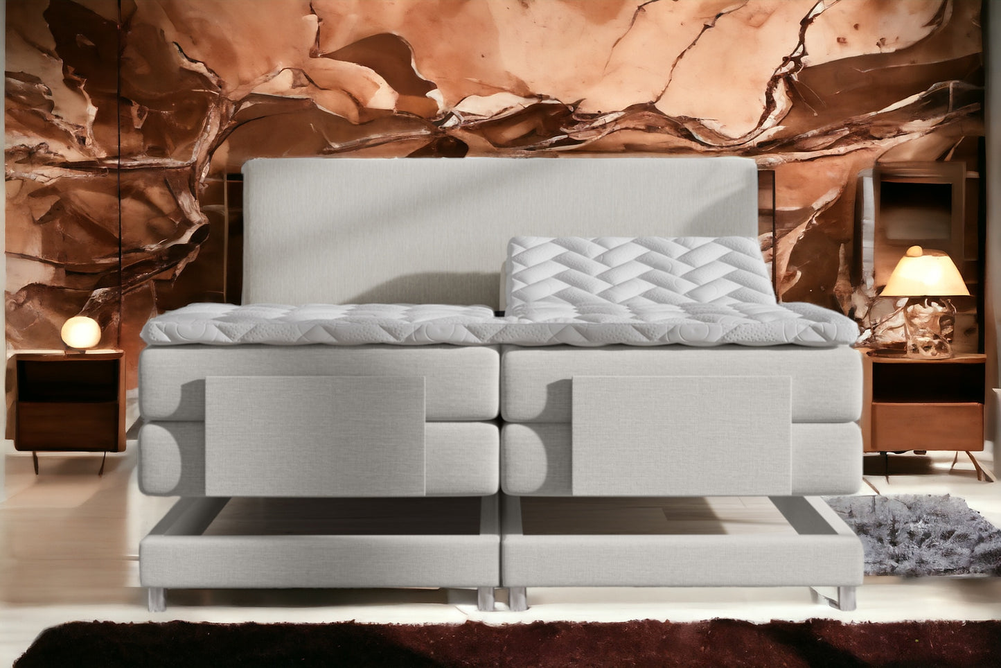 Boxspringbett Ampera elektrisch verstellbar mit Motor, inkl. kostenlose Lieferung und Montage