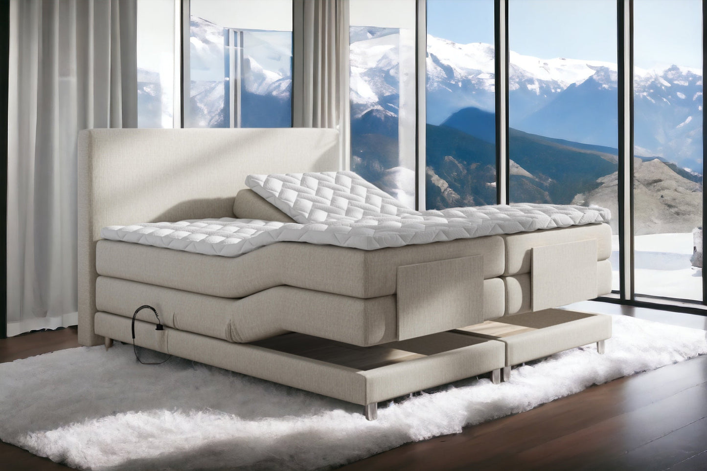 Boxspringbett Ampera elektrisch verstellbar mit Motor, inkl. kostenlose Lieferung und Montage
