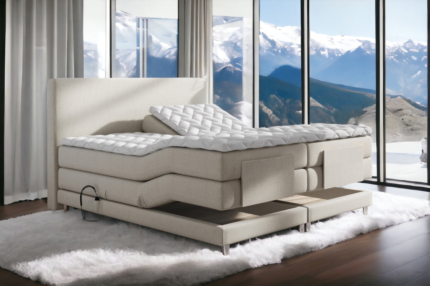 Boxspringbett Ampera elektrisch verstellbar mit Motor, inkl. kostenlose Lieferung und Montage
