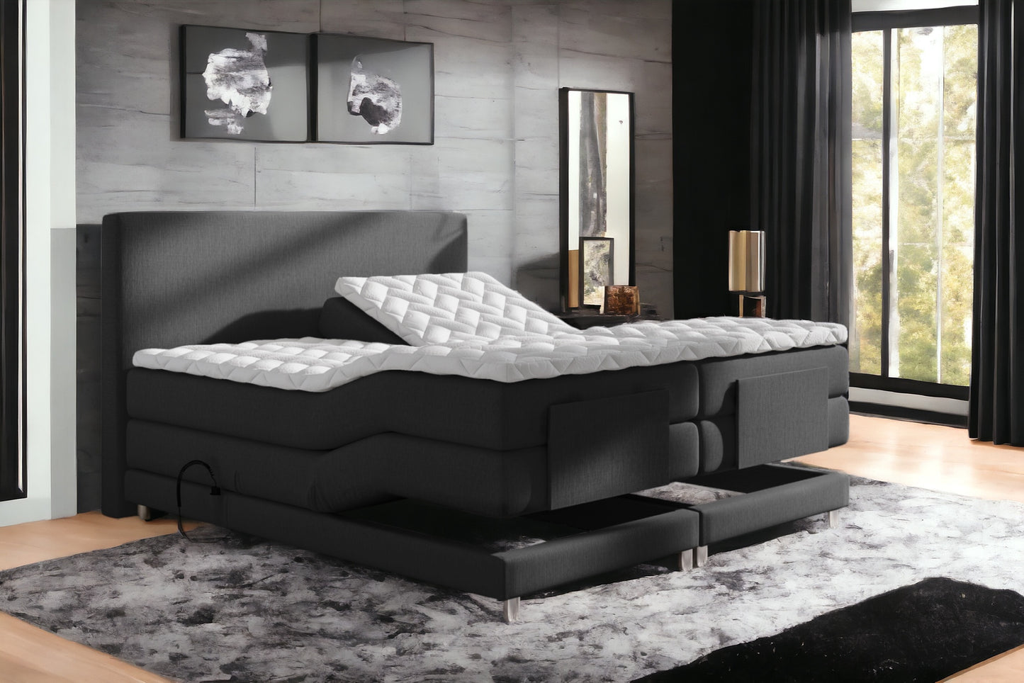Boxspringbett Ampera elektrisch verstellbar mit Motor, inkl. kostenlose Lieferung und Montage
