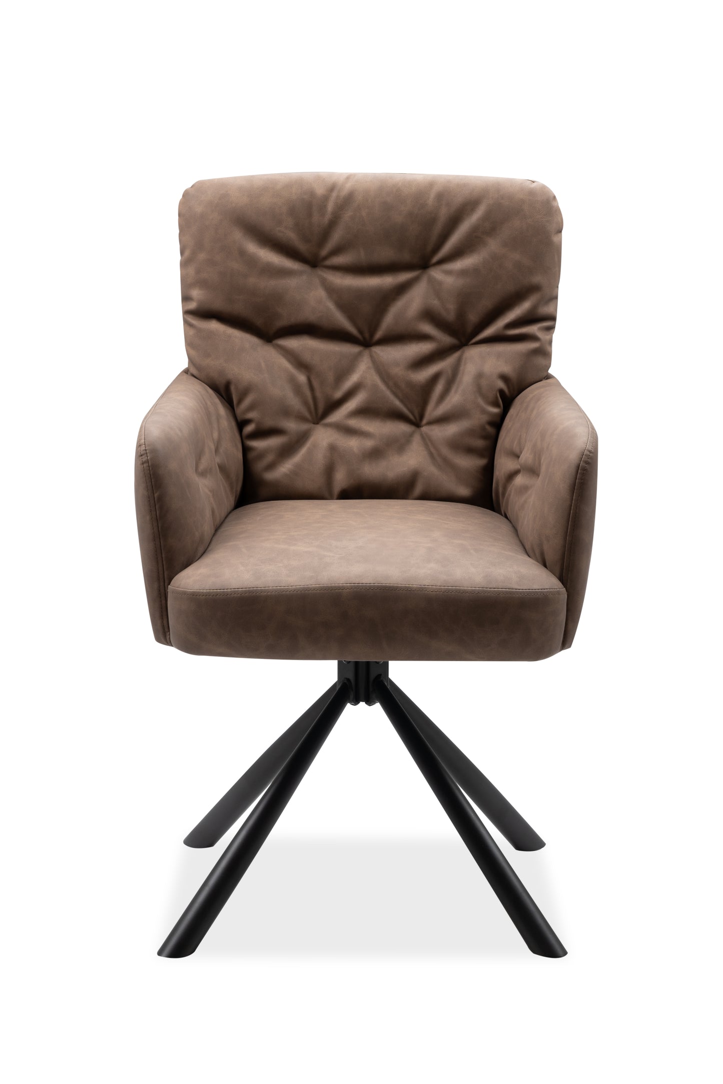 Finori Polsterstuhl Bobby 70A mit Armlehnen drehbar Lederoptik Braun B/H/T ca. 60 x 93 x 47 cm