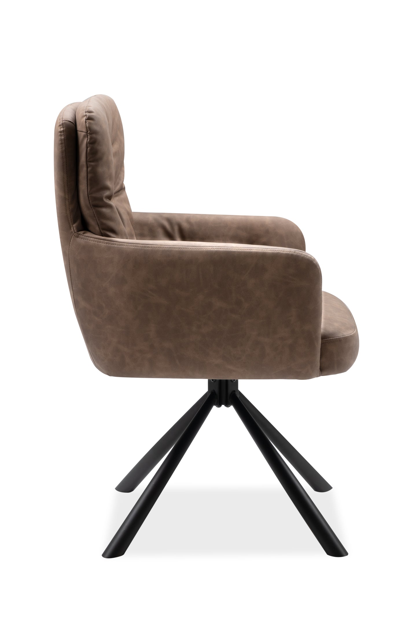 Finori Polsterstuhl Bobby 70A mit Armlehnen drehbar Lederoptik Braun B/H/T ca. 60 x 93 x 47 cm