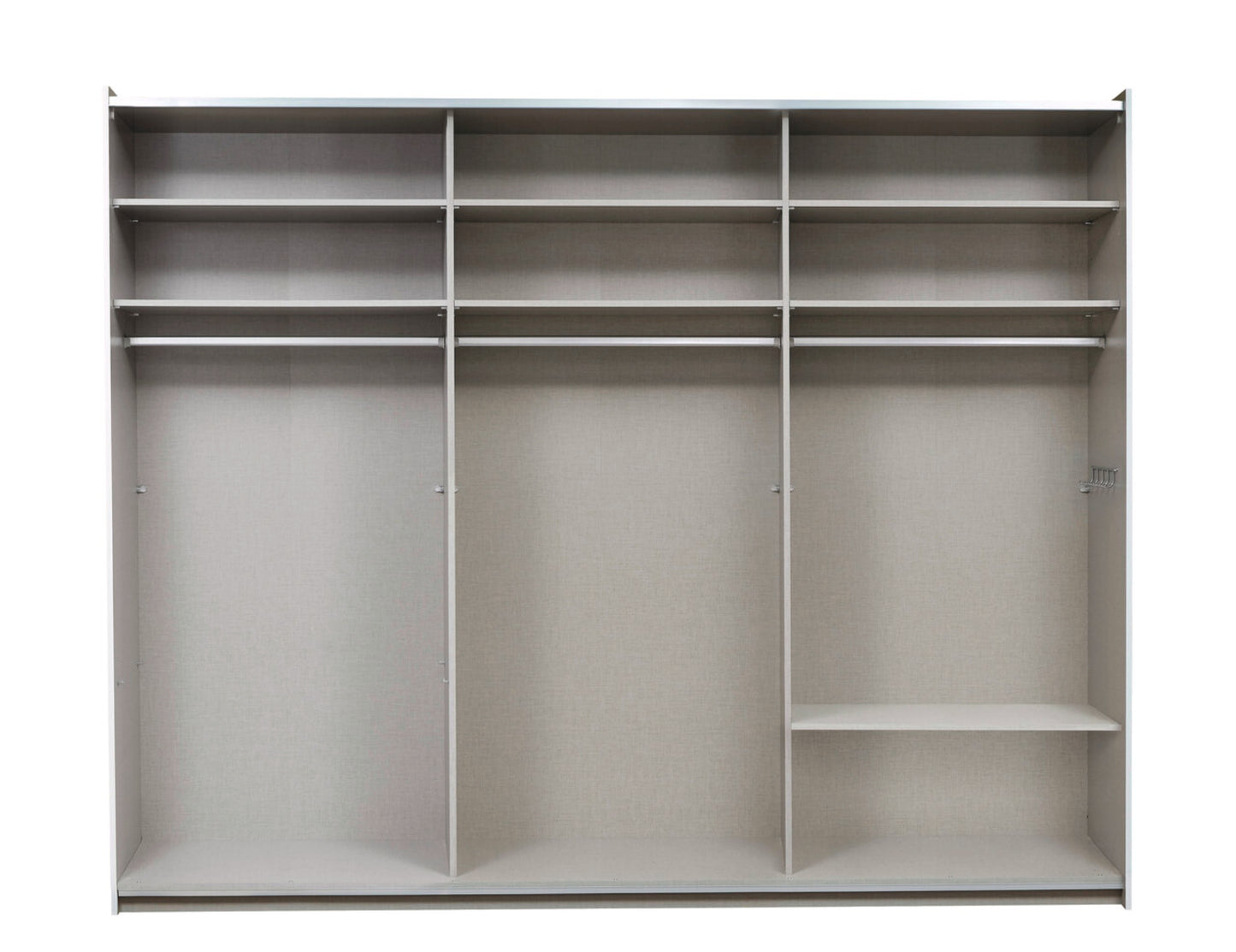 Schwebetürenschrank Korbach 2-türig mit Teilspiegelfront B/H/T 261 x 210 x 59 cm, Zubehör Classic