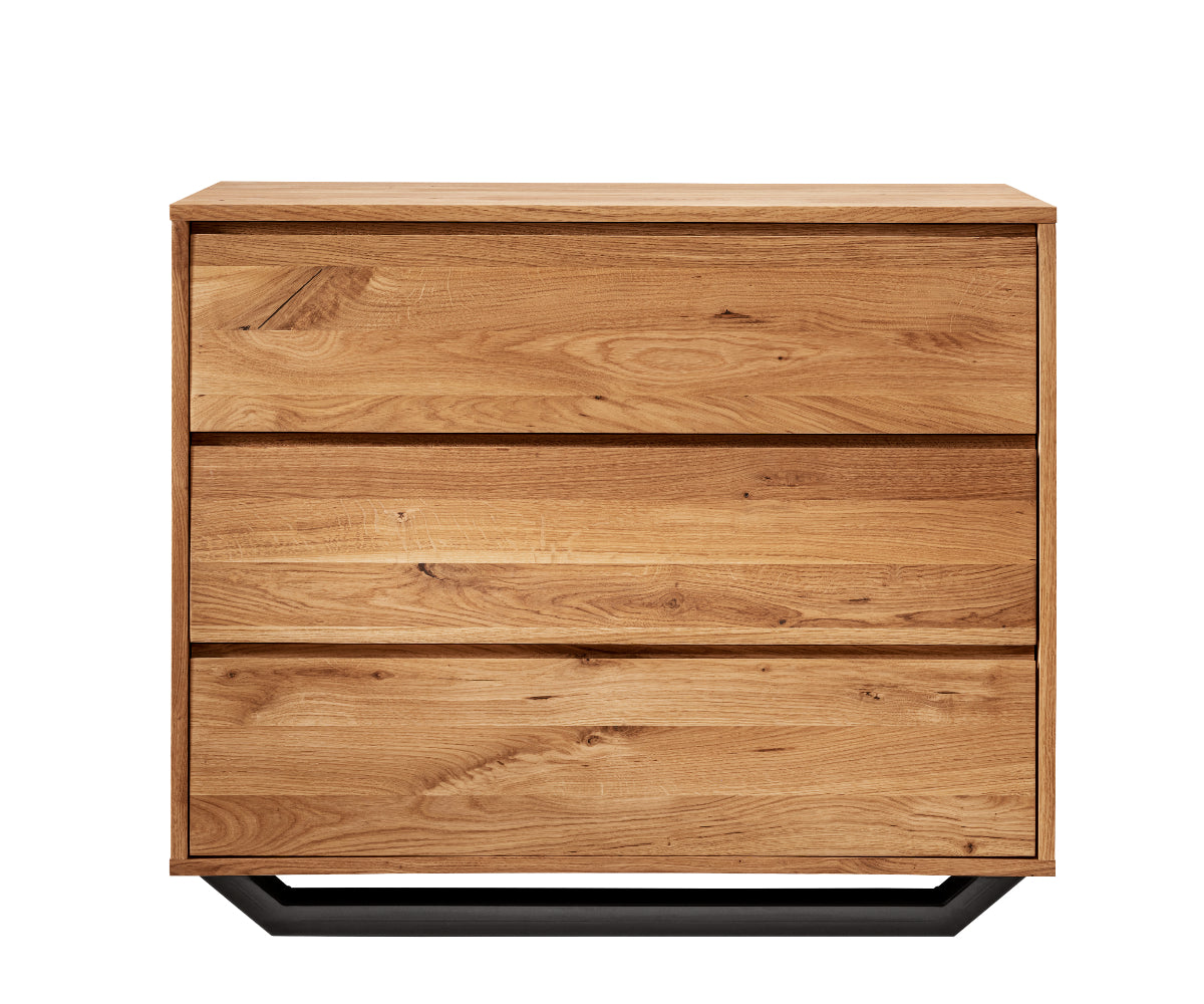 Infantil Schubkastenkommode Sevilla Wildeiche Massiv Natur inkl. Softclose-Funktion B/H/T 105 x 88 x 45 cm