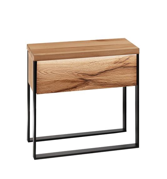 Forestales Nachtkommode Boston Wildeiche massiv mit Schublade  B/H/T 45 x 45 x 35 cm