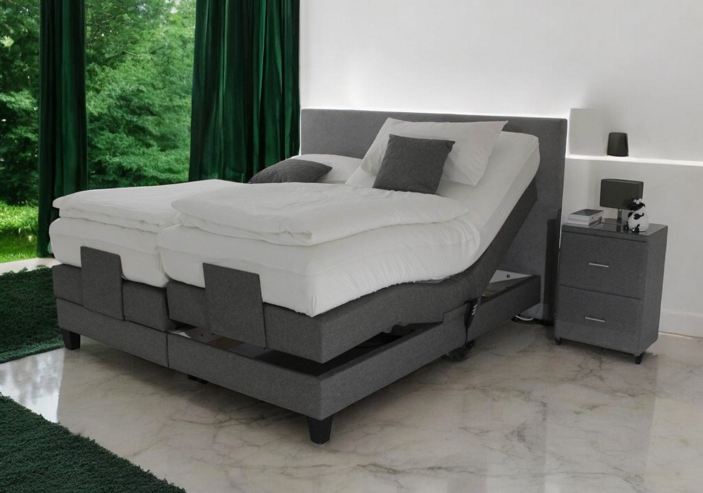 Boxspringbett KS Voyage E, Elektrisches Komfortbett mit Motor, inkl. Lieferung und Montage