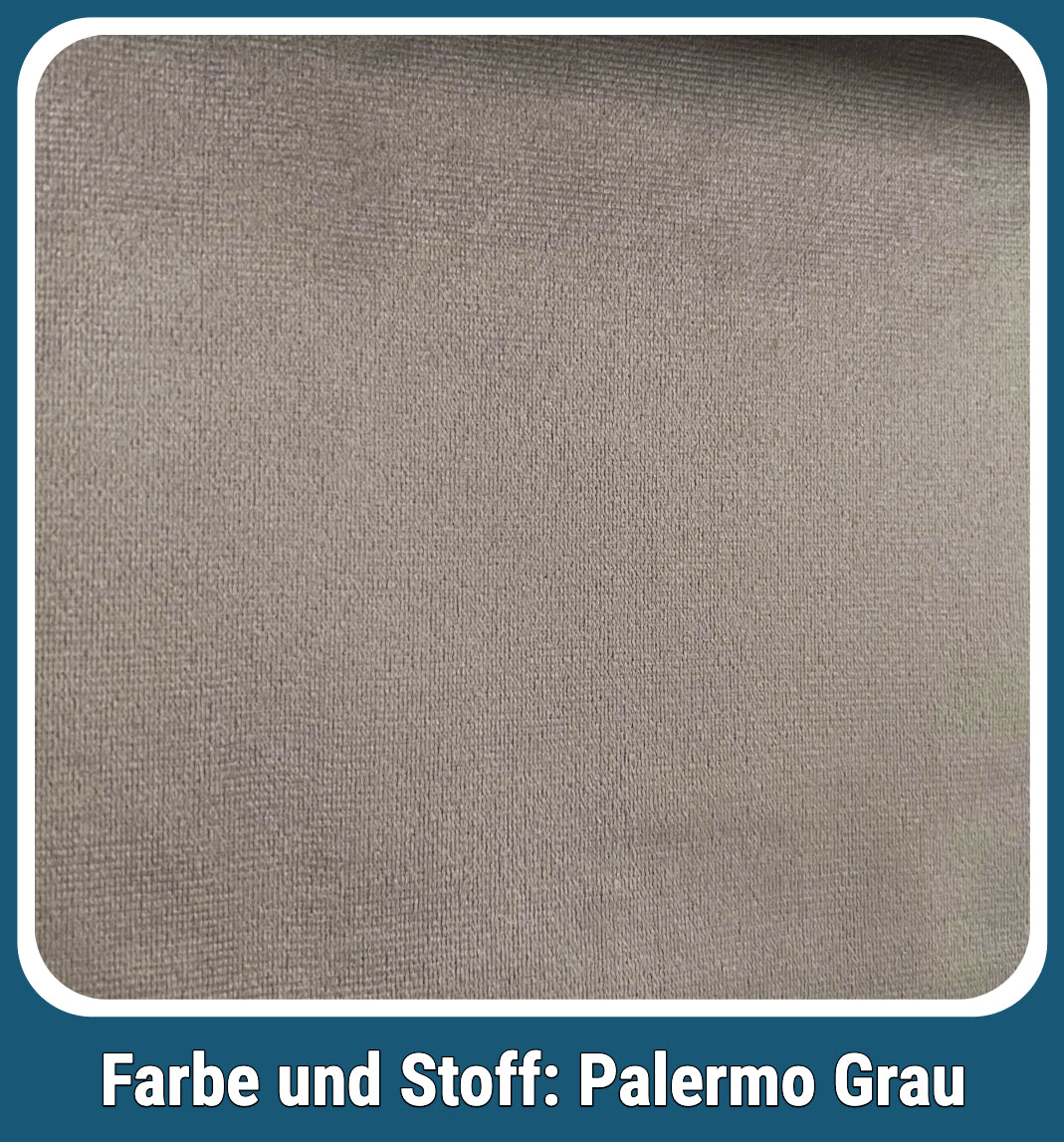 Boxspringbett Palermo Grau Voll-orthopädisches Komfortbett mit Bettkasten, Stauraum, inkl. kostenlose Lieferung und Montage