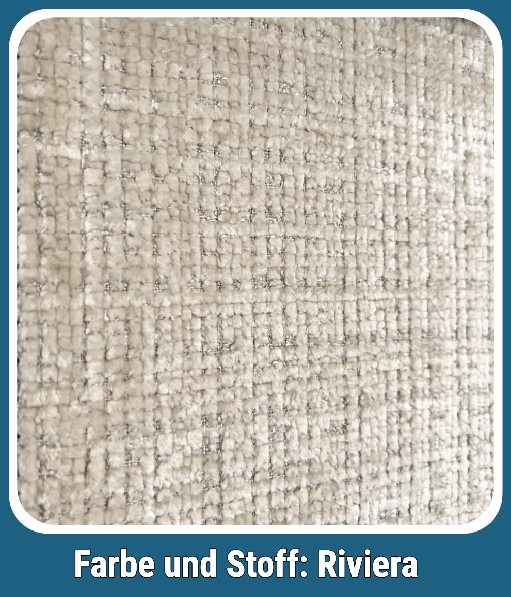 Boxspringbett Riviera Sandbeige Voll-orthopädisches Komfortbett mit Bettkasten, Stauraum, inkl. kostenlose Lieferung und Montage, inkl. Beleuchtung und integrierten USB-Steckdose im Kopfteil