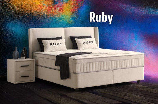 Boxspringbett Ruby Cremeweiß Voll-orthopädisches Komfortbett mit Bettkasten, Stauraum, inkl. kostenlose Lieferung und Montage