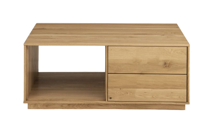 TPT Sankt Gallen Couchtisch Wildeiche massiv natur/blanco geölt, B/H/T 110 x 45 x 70 cm
