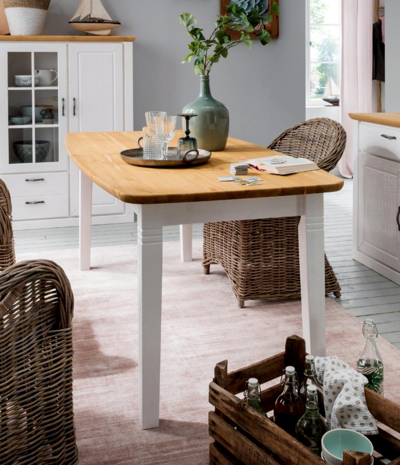 Esszimmer-Set Adela 3-teilig aus massiv Kiefer