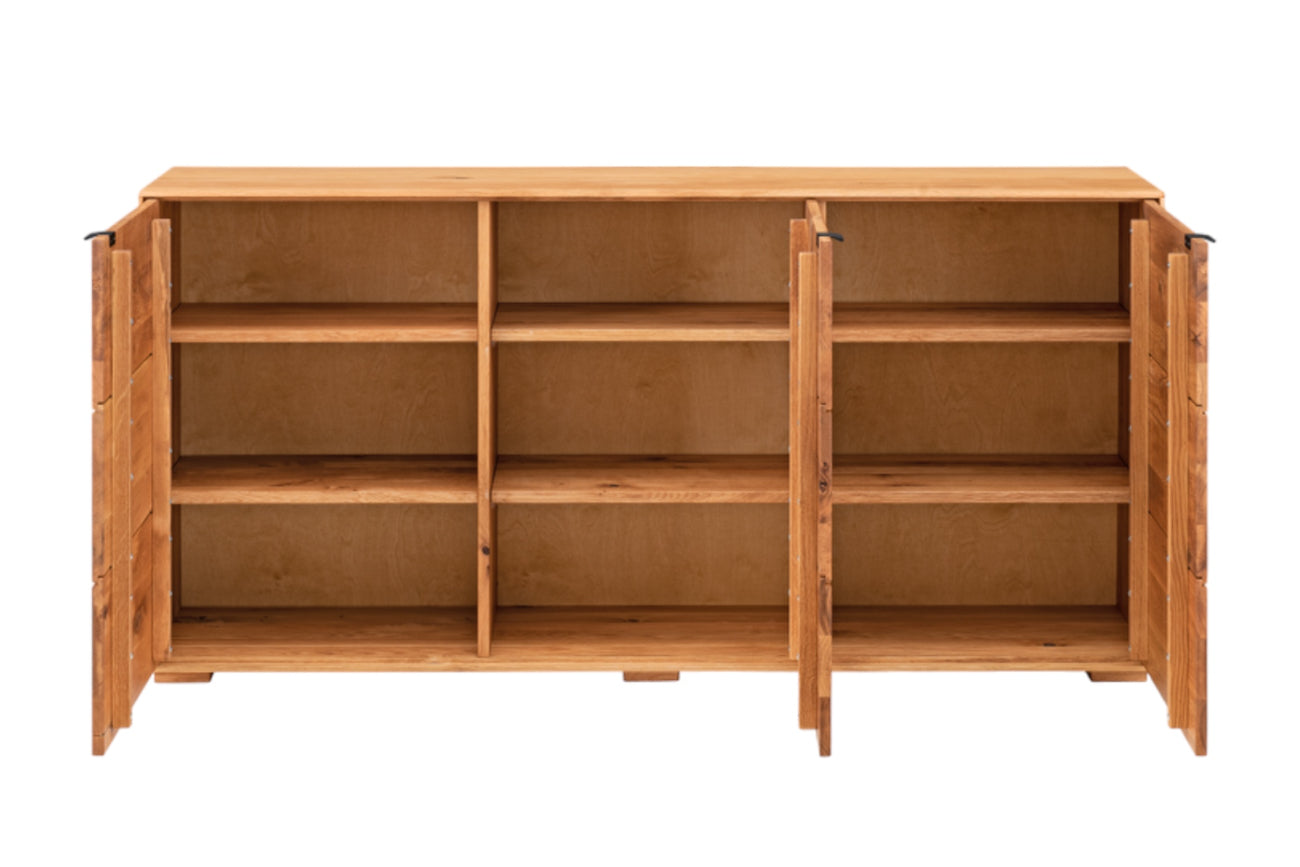 TPT Zerro Sideboard 3-türig massiver Kernbuche/Eiche B/H/T 180 x 85 x 42 cm