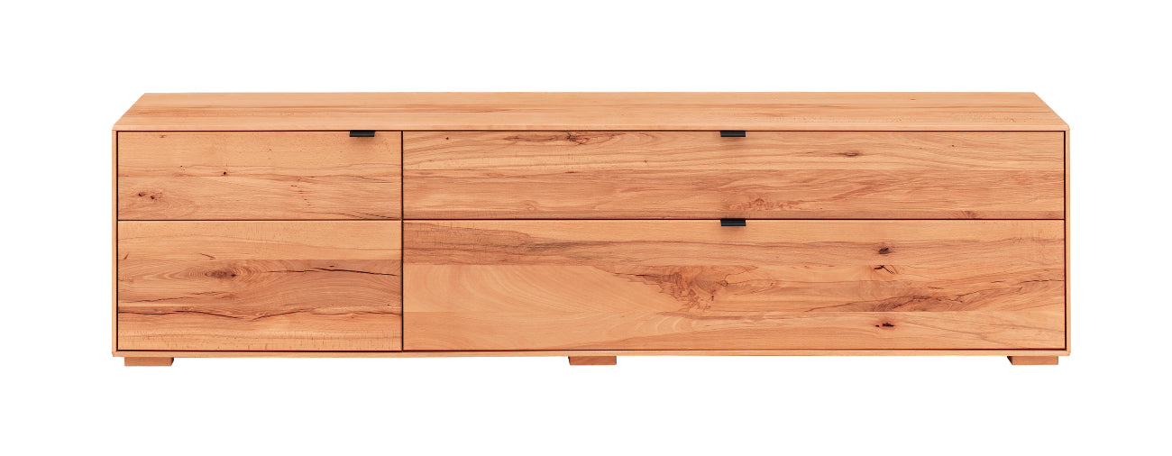 TPT Zerro TV Lowboard mit Schubladen massiver Kernbuche/Eiche B/H/T 200 x 50 x 42 cm