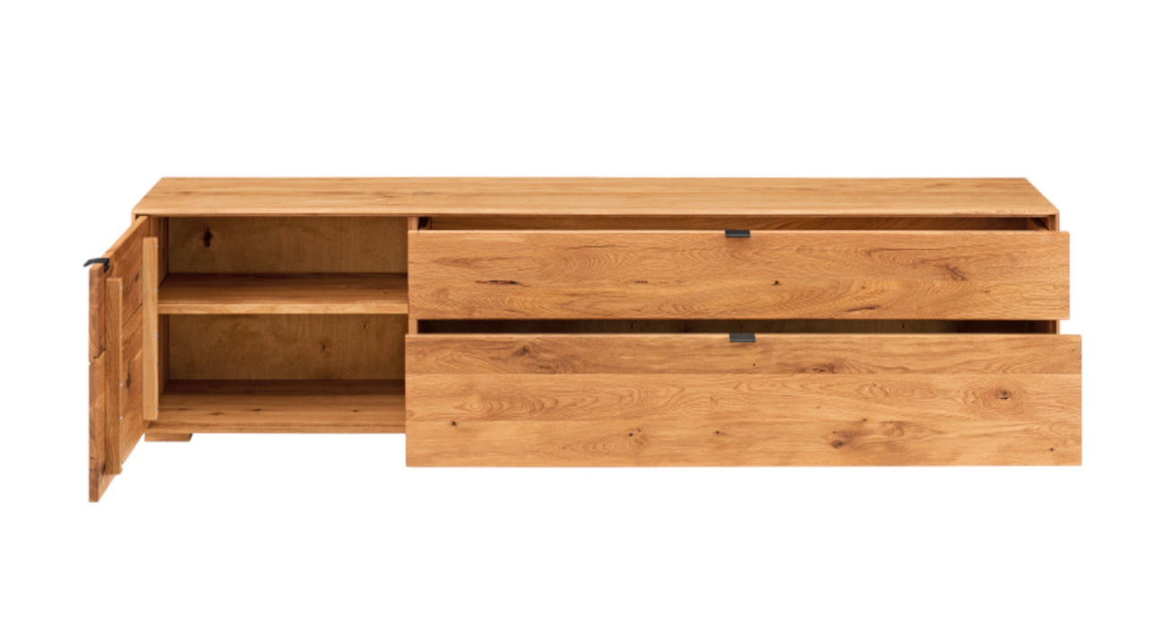 TPT Zerro TV Lowboard mit Schubladen massiver Kernbuche/Eiche B/H/T 200 x 50 x 42 cm