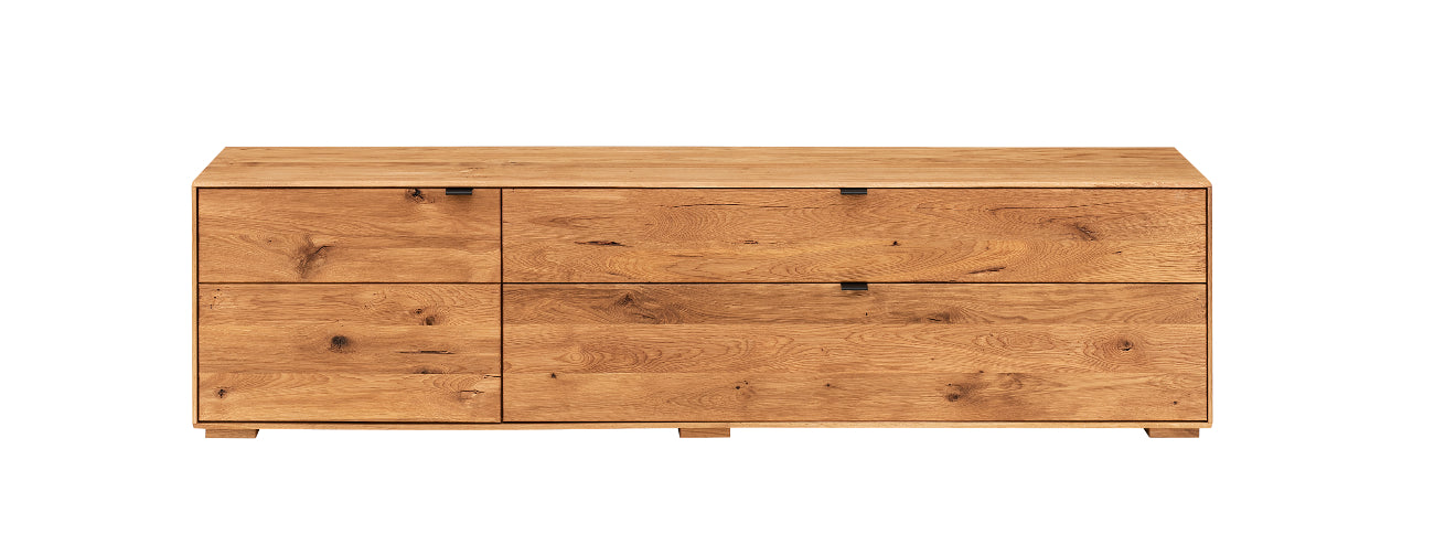 TPT Zerro TV Lowboard mit Schubladen massiver Kernbuche/Eiche B/H/T 200 x 50 x 42 cm