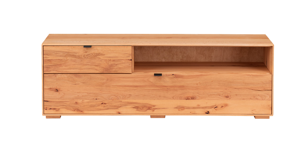 TPT Zerro TV Lowboard mit Schubladen massiver Kernbuche/Eiche B/H/T 155 x 50 x 42 cm