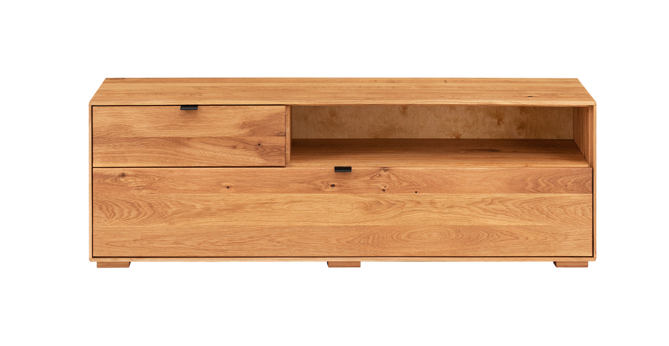 TPT Zerro TV Lowboard mit Schubladen massiver Kernbuche/Eiche B/H/T 155 x 50 x 42 cm