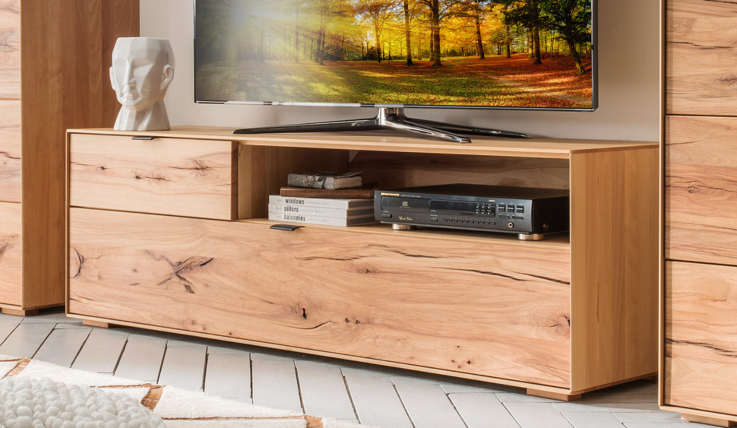 TPT Zerro TV Lowboard mit Schubladen massiver Kernbuche/Eiche B/H/T 155 x 50 x 42 cm