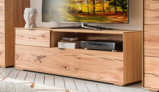 TPT Zerro TV Lowboard mit Schubladen massiver Kernbuche/Eiche B/H/T 155 x 50 x 42 cm