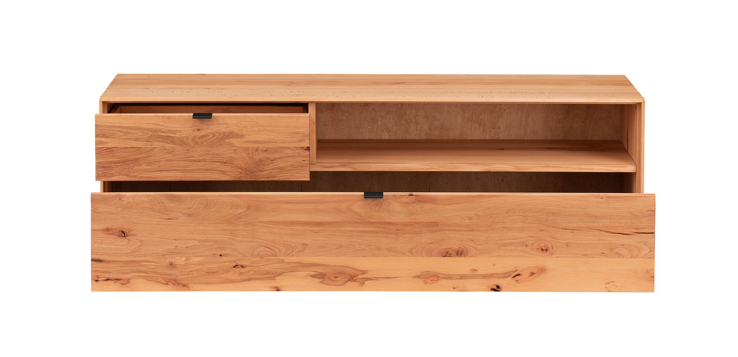 TPT Zerro TV Lowboard mit Schubladen massiver Kernbuche/Eiche B/H/T 155 x 50 x 42 cm