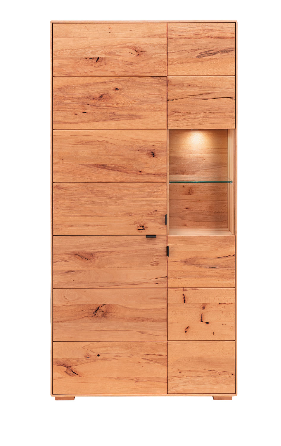 TPT Zerro Highboard 2-türig inkl. Beleuchtung massiver Kernbuche/Eiche B/H/T 96 x 195 x 42 cm