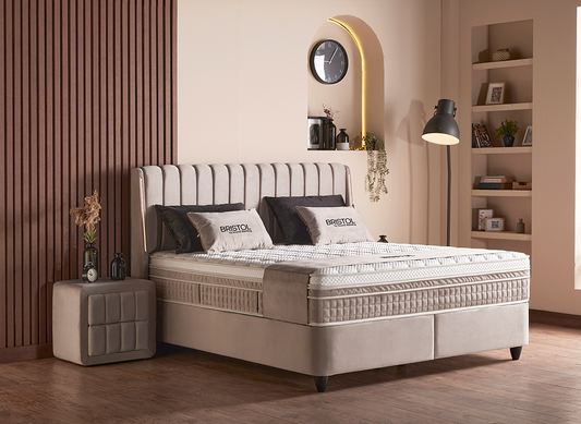 Boxspringbett Bristol Beige - mit Bettkasten & Stauraum, inkl. Lieferung & Montage