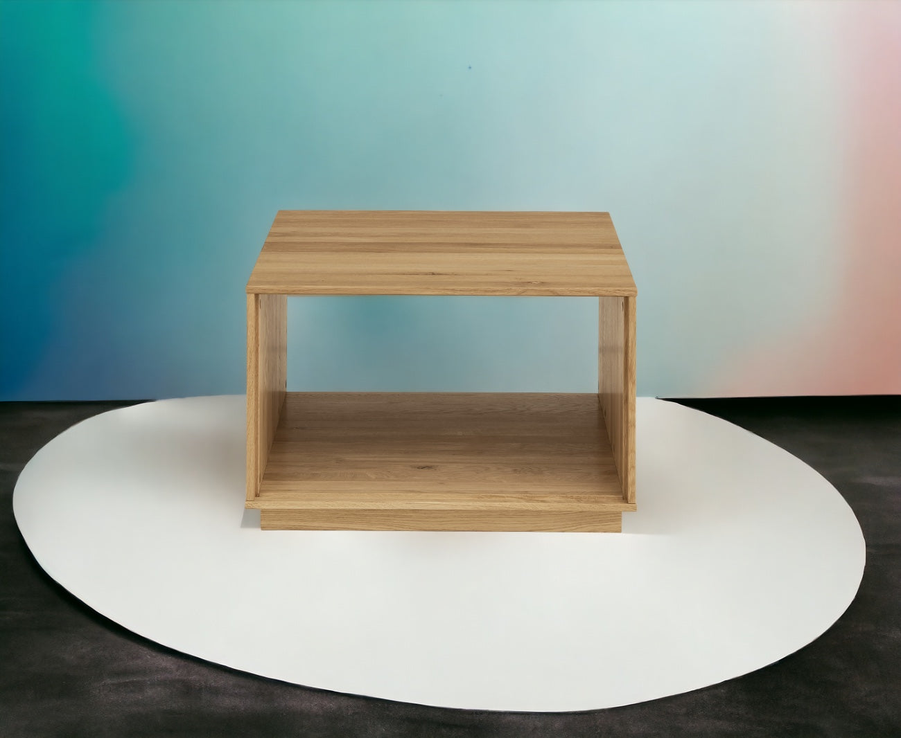 TPT Davos Beistelltisch/Ecktisch Wildeiche massiv natur/blanco geölt B/H/T 70 x 45 x 70 cm