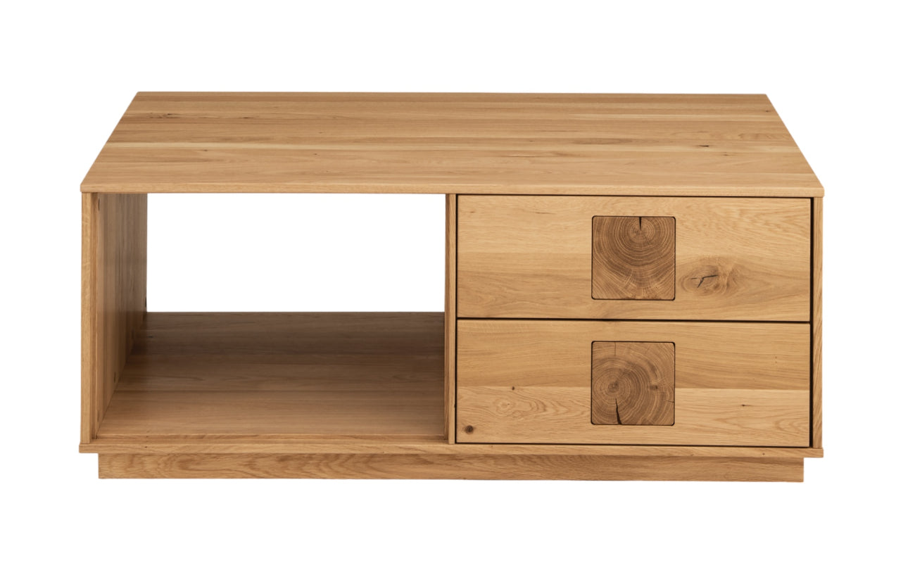 TPT Davos Couchtisch Wildeiche massiv natur/blanco geölt, B/H/T 110 x 45 x 70 cm