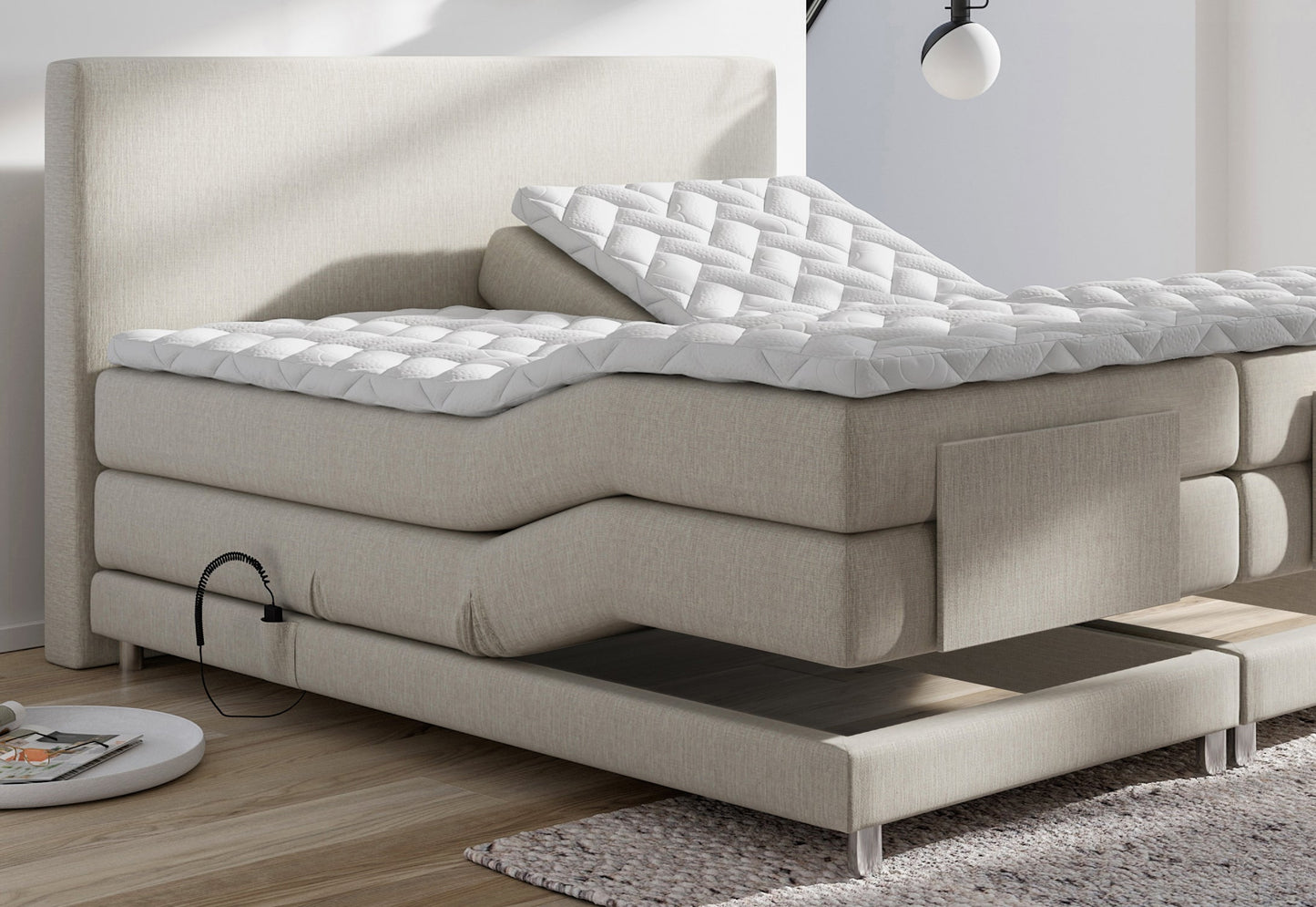 Boxspringbett Ampera elektrisch verstellbar mit Motor, inkl. kostenlose Lieferung und Montage