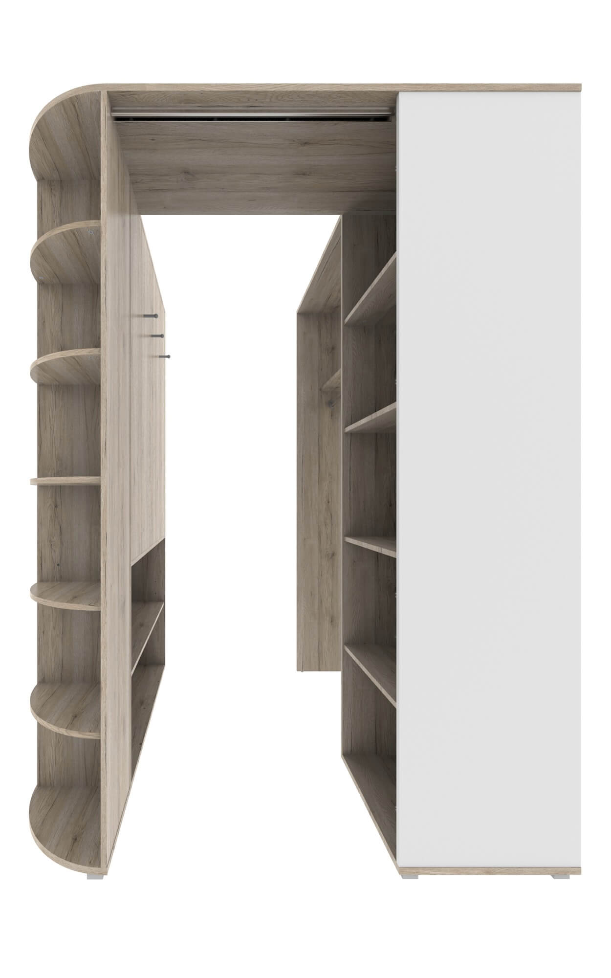 Wimex Kinder Kleiderschrank/Eckschrank Cariba mit Bettkasten begehbar B/H/T ca. 124 x 199 x 148 cm