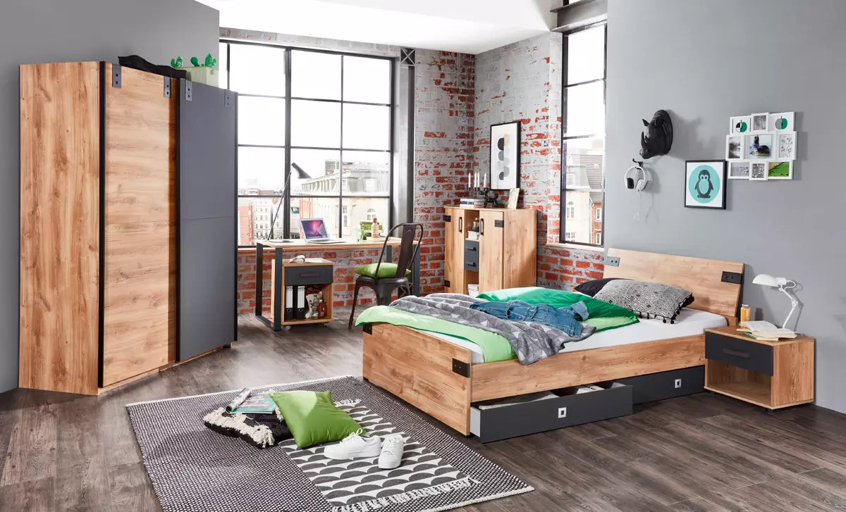 Schwebetürenschrank Liverpool 2-türig Jugendzimmer B/H/T ca. 180 x 198 x 65 cm