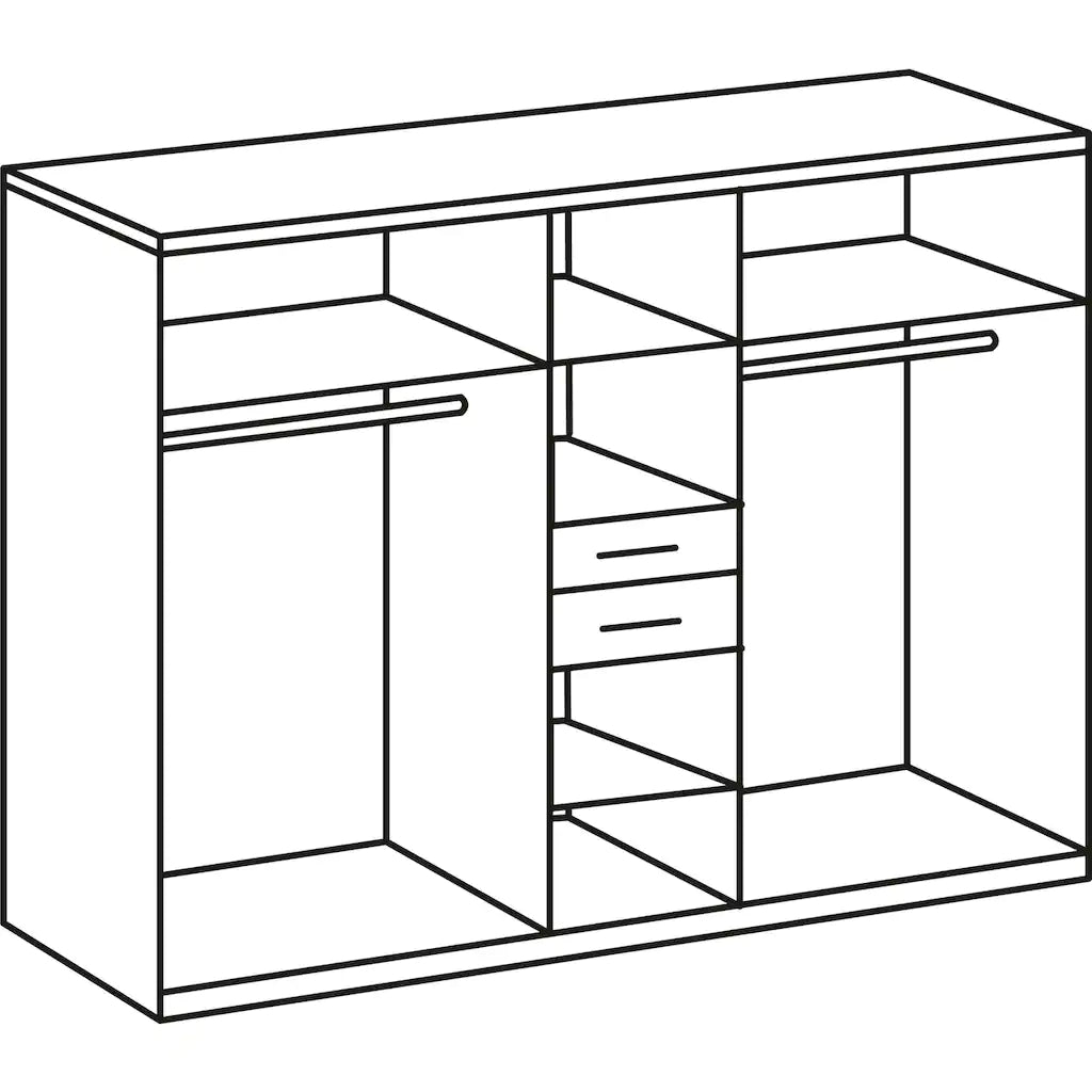 Drehtürenschrank Dillingen 5-türig mit 2 Spiegel und 2 Schubladen B/H/T ca. 225 x 208 x 58 cm
