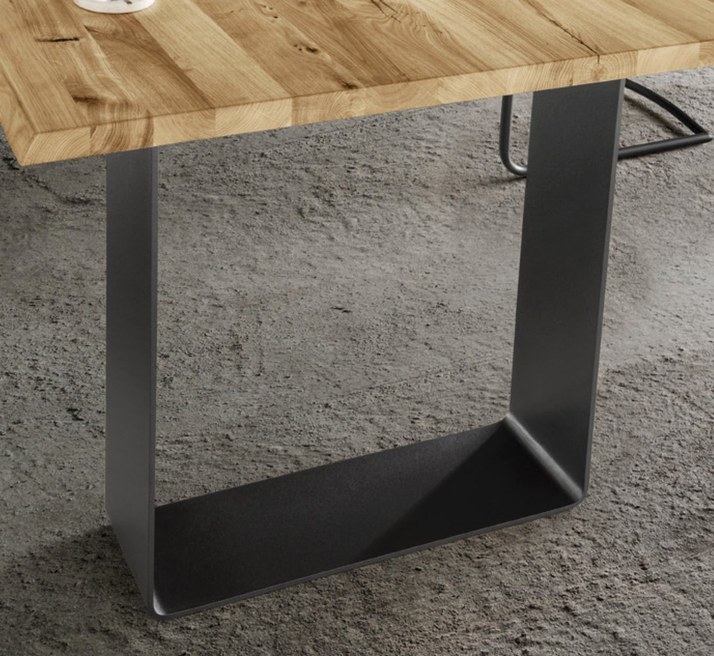Infantil Lia Esstisch Eiche massiv mit Baumkant und Epoxidharz mit 4-Gestellformen Breite 240 x 100 x 4 cm