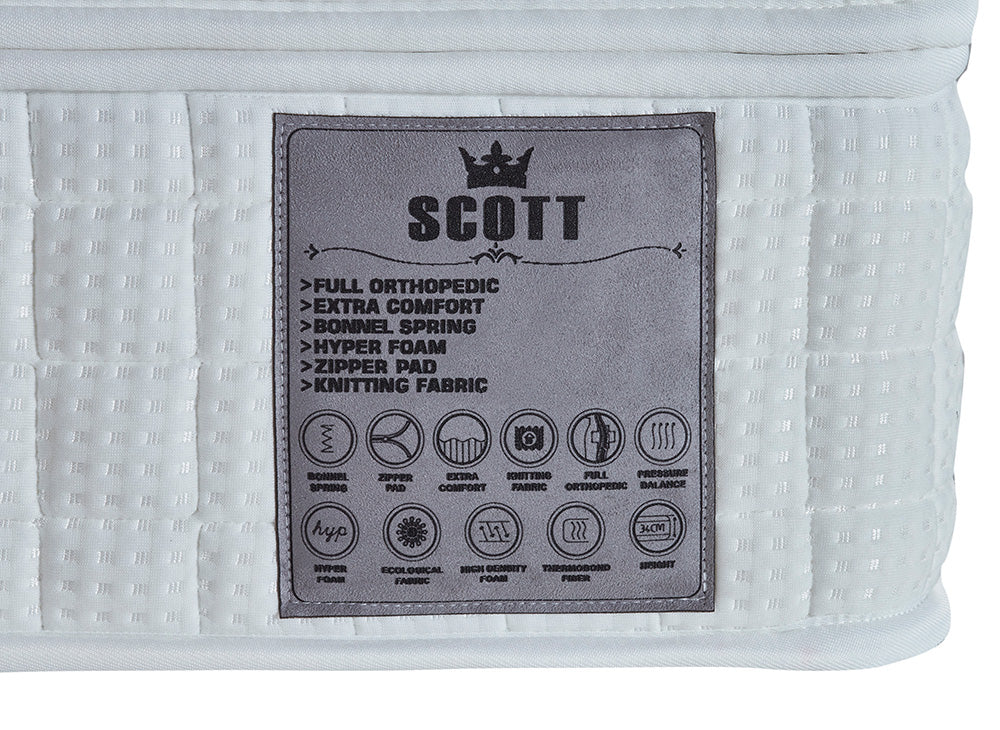Matratze Scott Vollorthopädisch inkl. Topper Breite von 90 cm bis 180 cm und Höhe 32 cm
