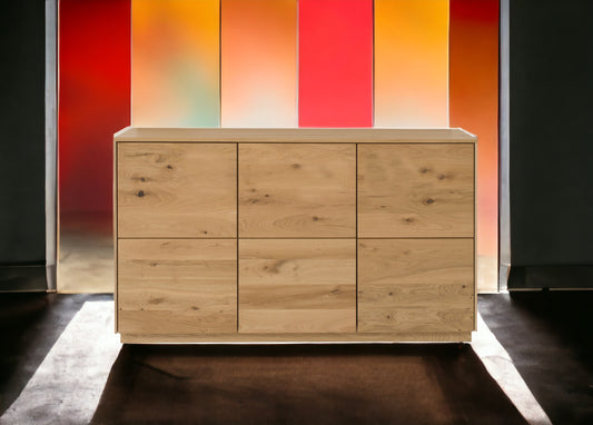TPT Sankt Gallen Sideboard 3-türig Wildeiche massiv B/H/T 140 x 80 x 44 cm