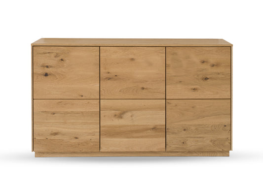 TPT Sankt Gallen Sideboard 3-türig Wildeiche massiv B/H/T 140 x 80 x 44 cm