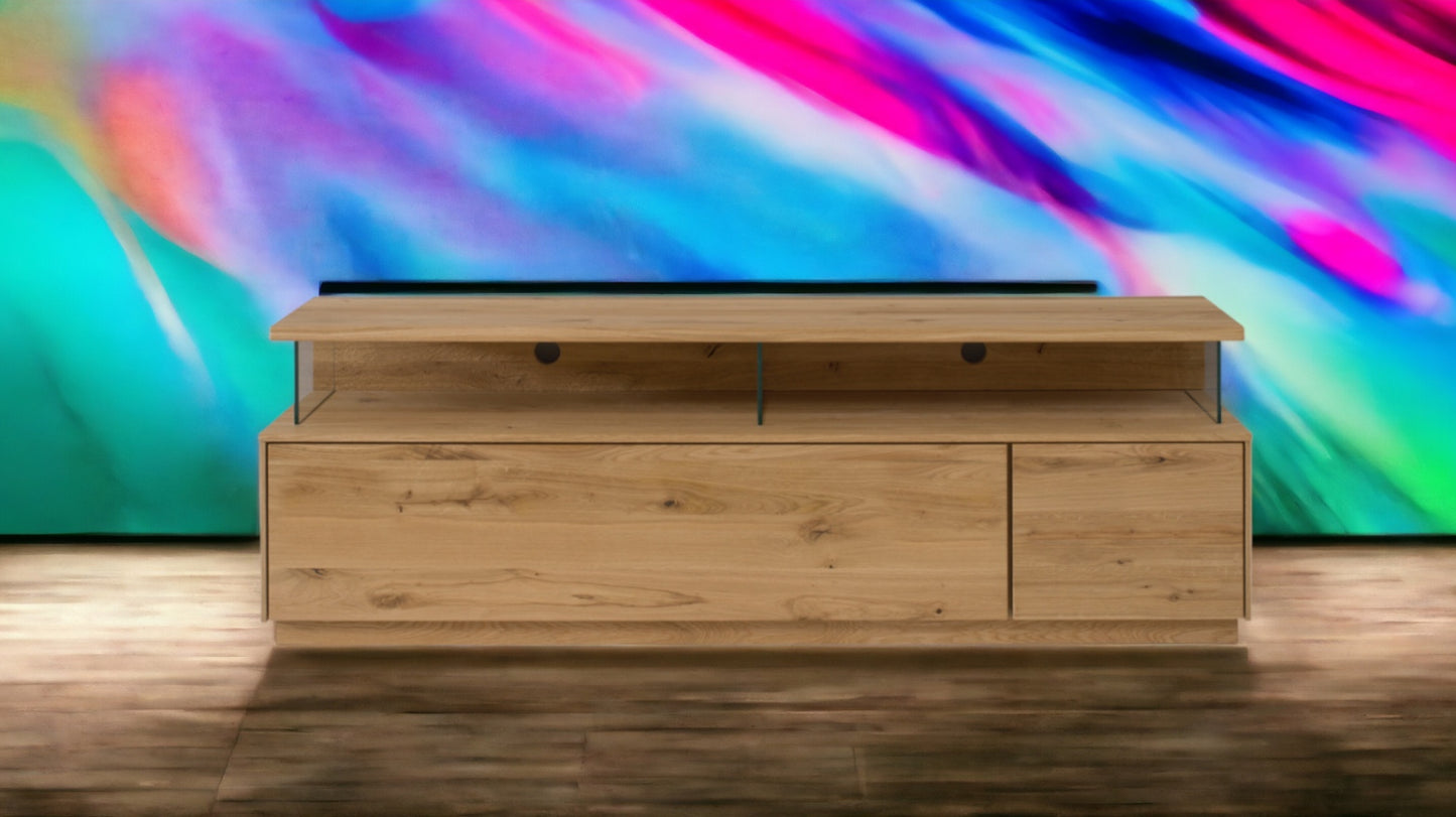 TPT Sankt Gallen TV Lowboard Wildeiche massiv inkl. Beleuchtung B/H/T 170 x 56 x 44 cm
