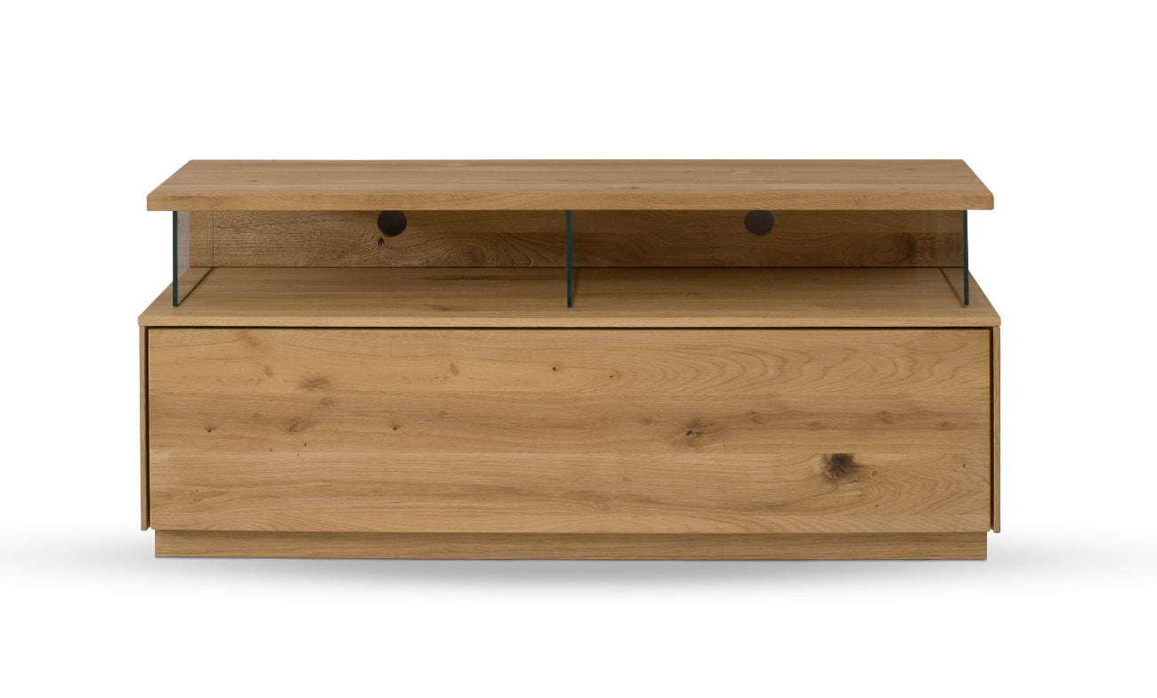 TPT Sankt Gallen TV Lowboard Wildeiche massiv inkl. Beleuchtung B/H/T 130 x 56 x 44 cm