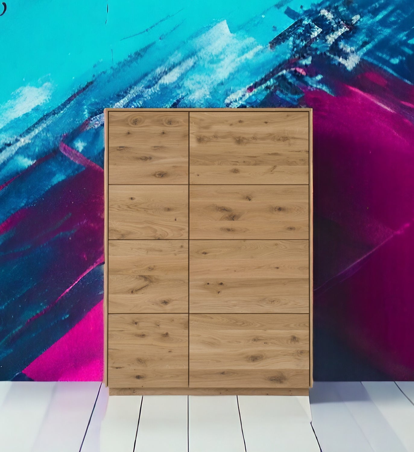 TPT Sankt Gallen Higboard 2-türig, Wildeiche massiv B/H/T 103 x 145 x 44 cm