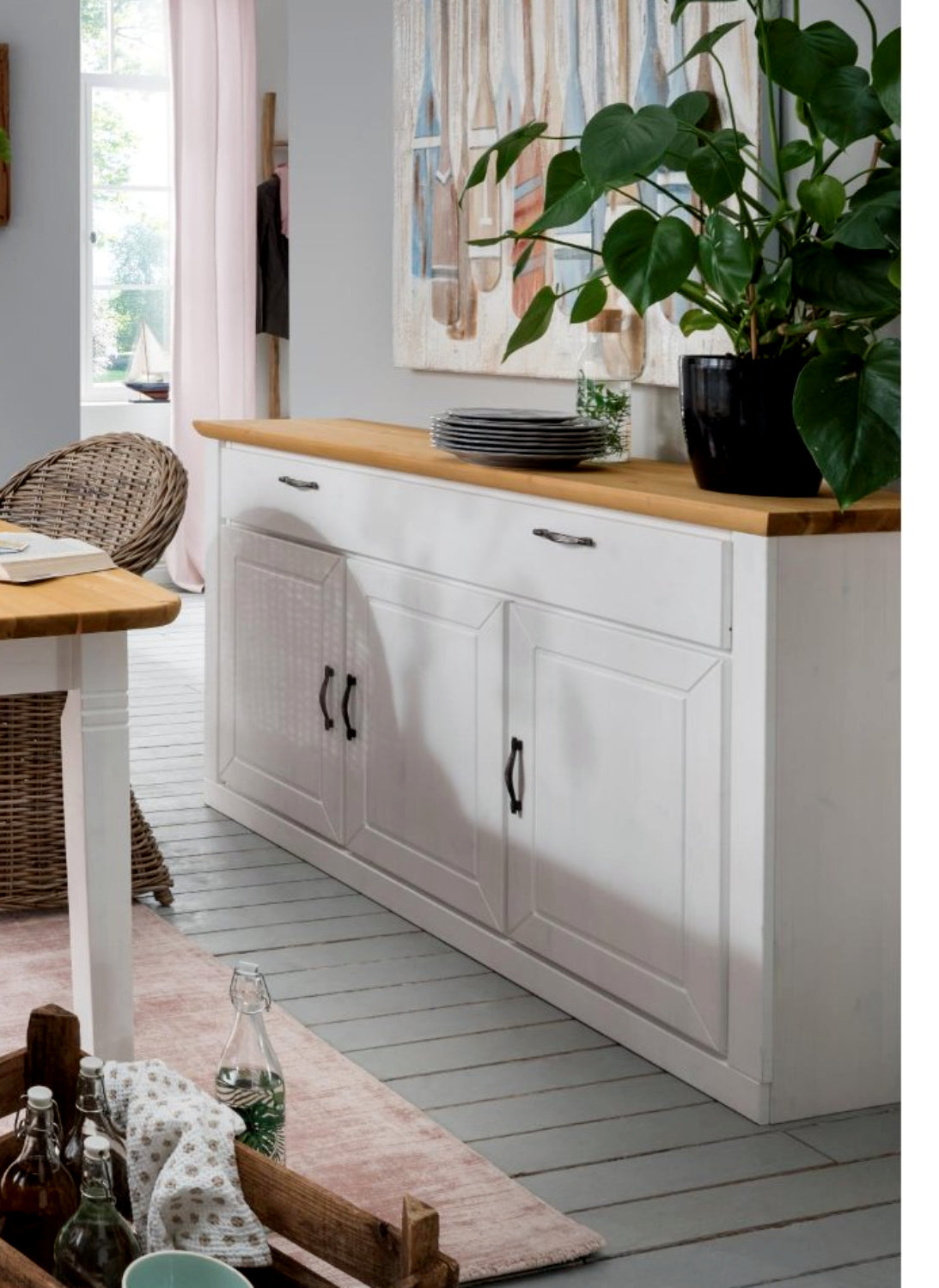 Infantil Adela Sideboard 3-Türig mit Schublade aus massiver Kiefer