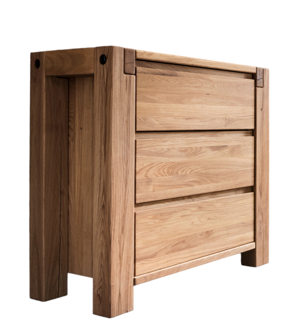 TPT Kommode Woodstock mit 3 Schubladen Eiche massiv geölt, ca. B/H/T 80 x 90 x 45 cm