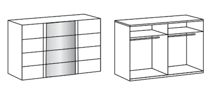 Schwebetürenschrank Bern mit Spiegeltür B/H/T ca. 225/270/313 x 208 x 64 cm