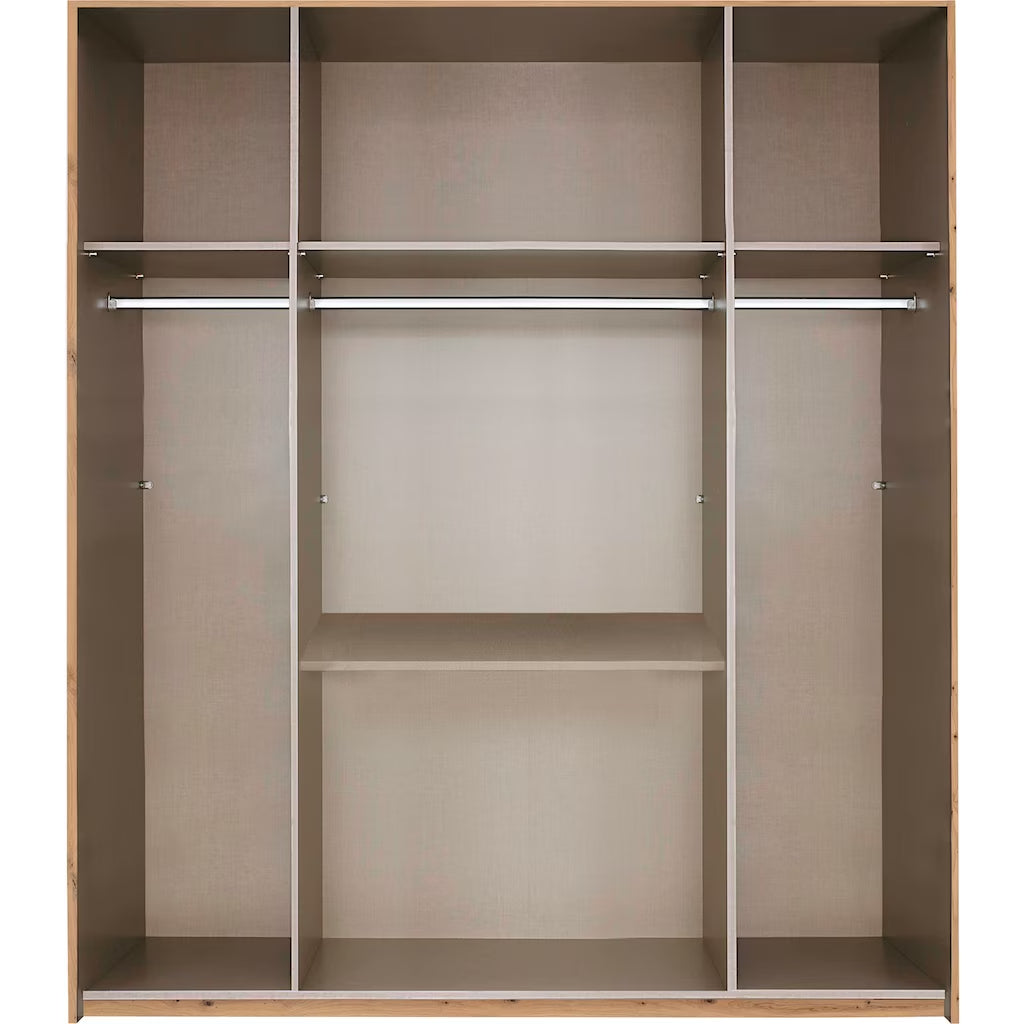 Drehtürenschrank Mainz Hochglanzfront 4-türig mit 2 Schubladen B/H/T ca. 180 x 210 x 54 cm