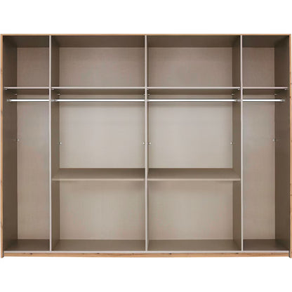 Drehtürenschrank Mainz Hochglanz 6-türig mit 4 Spiegeltüren und 4 Schubladen B/H/T ca. 270 x 210 x 54 cm