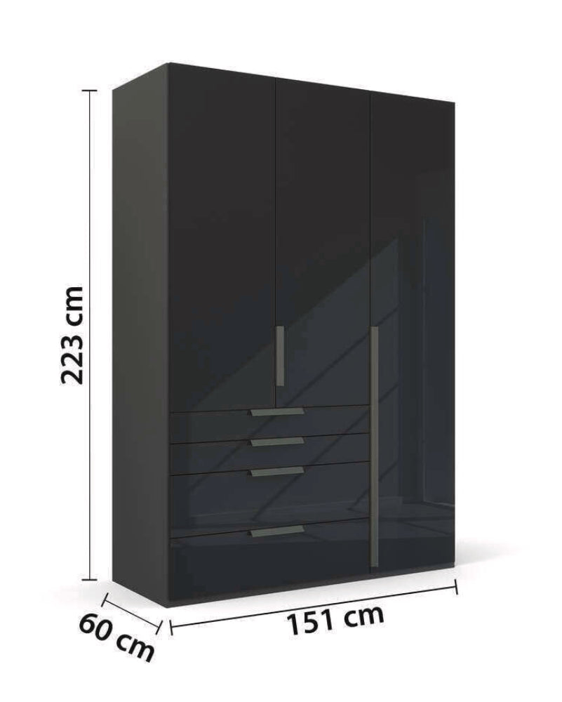 Drehtürenschrank Purisma Glasfronten inkl. Premium Zubehör B/H/T ca. 150/200/250/300 x 223 x 60 cm