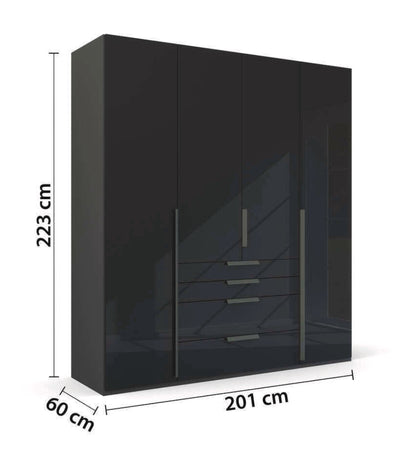 Drehtürenschrank Purisma Glasfronten inkl. Premium Zubehör B/H/T ca. 150/200/250/300 x 223 x 60 cm