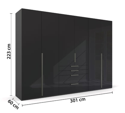 Drehtürenschrank Purisma Glasfronten inkl. Premium Zubehör B/H/T ca. 150/200/250/300 x 223 x 60 cm